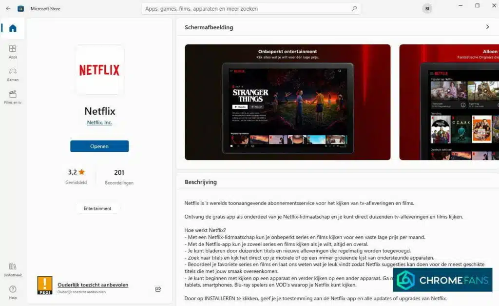 Netflix downloaden laptop (Windows)