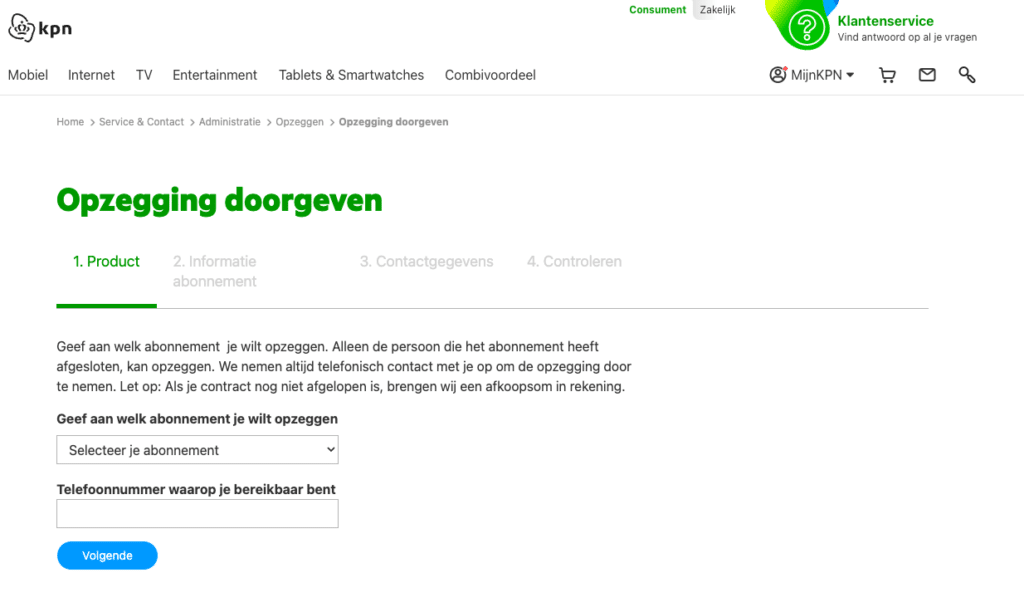 KPN opzeggen